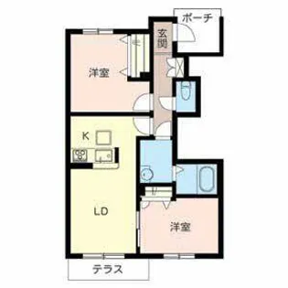 ファミール桜C棟【0102号室】の間取り