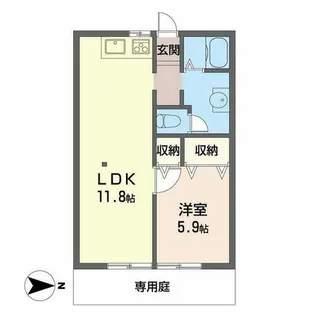 サニーハイツ平松【0103号室】の間取り
