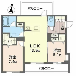 シャーメゾン グリシーヌ西台【0302号室】の間取り