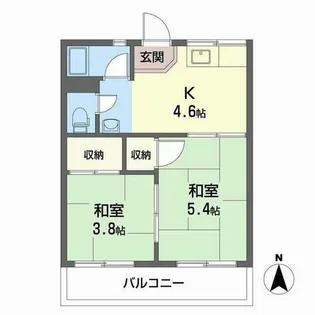 ハイツグリーンヒルA【A203号室】の間取り