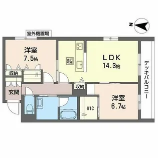 シャーメゾン 碩【0102号室】の間取り