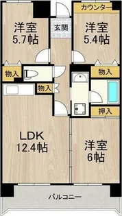 ボヌール御崎【3階】の間取り