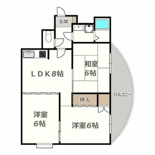 シャトークレインヒル【602号室】の間取り