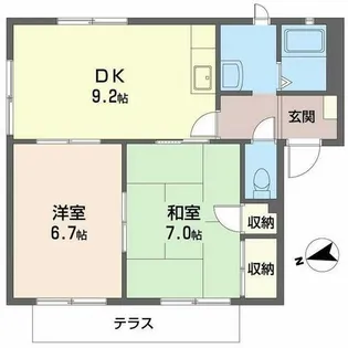 コーポ天杯【0102号室】の間取り