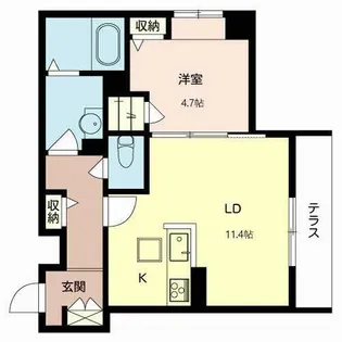 サンヴィアンテ長尾【0101号室】の間取り