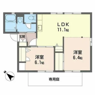 フレグランス古宮【1階】の間取り