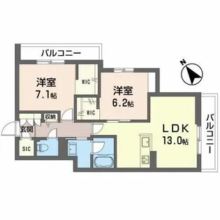 ル・リアン【0201号室】の間取り