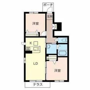 ラグゼ尾上A【0102号室】の間取り