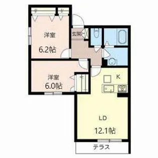 エクラシエ ガーデンI【0105号室】の間取り