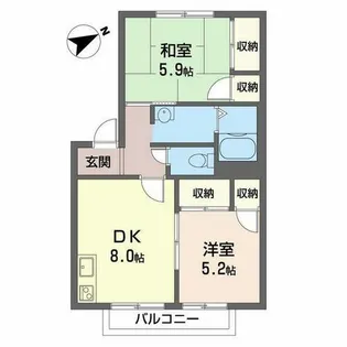 フィールドハイツ【0201号室】の間取り