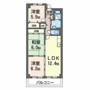 ヴィラ・ソレーユ高槻【0302号室】の間取り