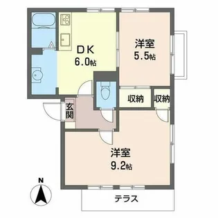 フラットK.Y.K【0102号室】の間取り
