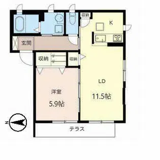 Sharmant villa【C102号室】の間取り