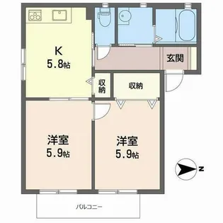 シャーメゾン茨木【0201号室】の間取り