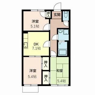 平岡ハイツ【0202号室】の間取り