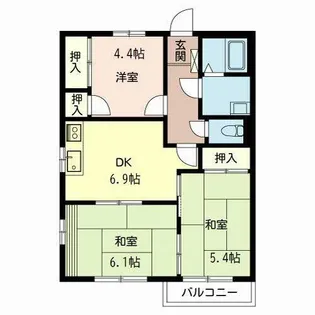 平岡ハイツ【0210号室】の間取り