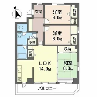 ノーブルハイツ甲子園【0101号室】の間取り