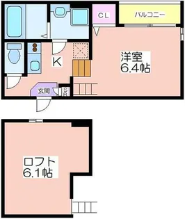 ハーモニーテラス安立【203号室】の間取り