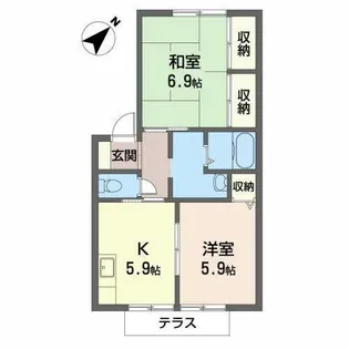 ラ.ヴェール本町【0103号室】の間取り
