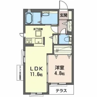 オーク豊中【0103号室】の間取り