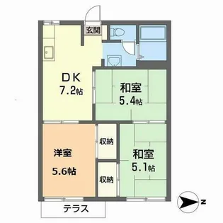 ハイツまほろば【0102号室】の間取り