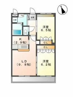 パストラル宮東【2階】の間取り