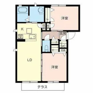 マ シャンブル【B101号室】の間取り