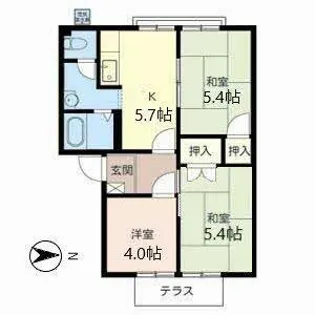 メゾン菖蒲台【1階】の間取り