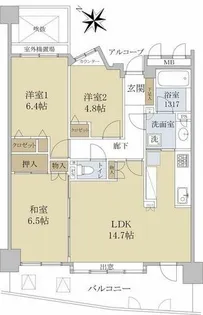 白木原ガーデンハウス【3階】の間取り