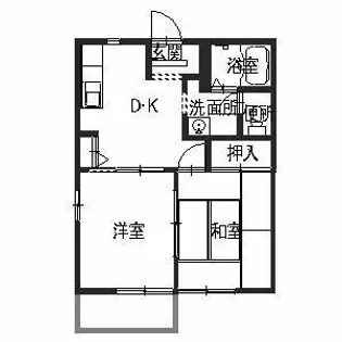 下田ハイツ【0203号室】の間取り