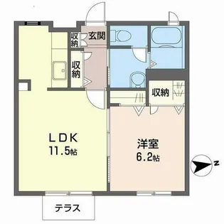 フリ-ジア大安寺【0103号室】の間取り