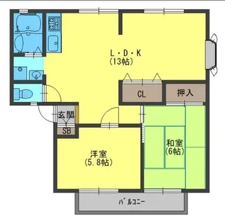 ルミエール堀溝B【1階】の間取り