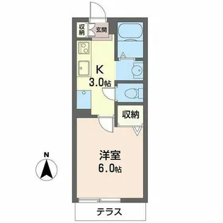 グランシード北大路【0107号室】の間取り