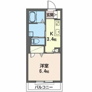 プロヌーブ汐音【2階】の間取り