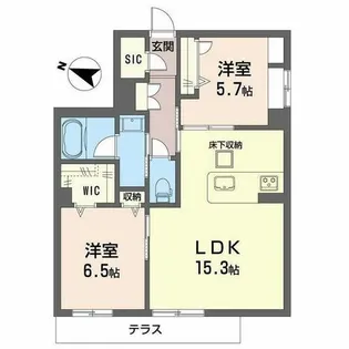 シャーメゾン アクシス【0101号室】の間取り