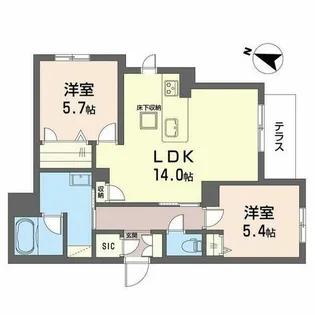 シャーメゾン アクシス【0103号室】の間取り