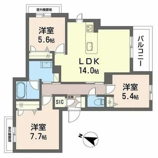 シャーメゾン アクシス【0203号室】の間取り