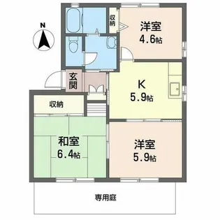 ディアス上ノ茶屋B【0101号室】の間取り