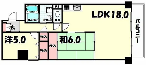 シャンボール三宮【5階】の間取り