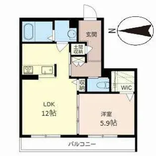 アクアリウス恵美酒【0102号室】の間取り