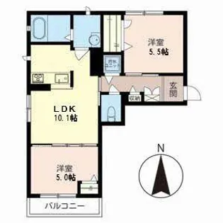 シャーメゾンINDAH【0203号室】の間取り