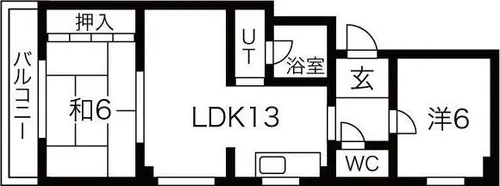 シャトー松山【4階】の間取り