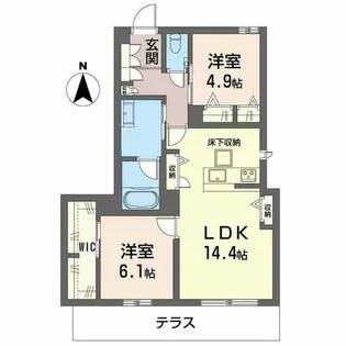 シャーメゾンガーデンズ夙川松園町【0102号室】の間取り