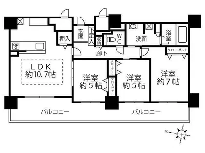 クリオ円山鳥居前【5階】の間取り