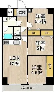 パークモダン住之江公園【3階】の間取り