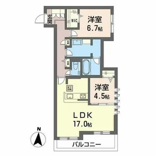セントリビエ松園町【0101号室】の間取り