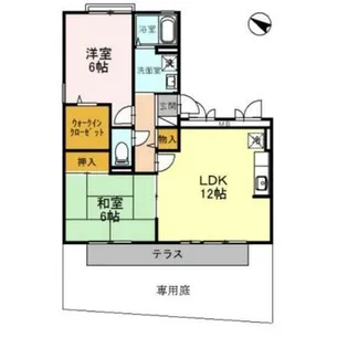 ドミール岡山手【1階】の間取り