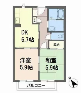プレジール・和泉【0202号室】の間取り