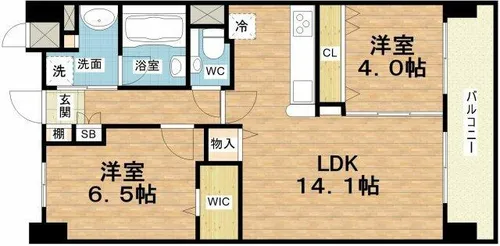 ポラリス松ヶ枝【11階】の間取り