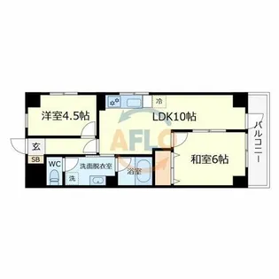 朝日プラザ新今宮【3階】の間取り